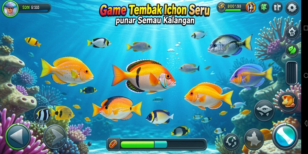 Screenshot gameplay 6CF menunjukkan aksi menembak ikan yang mendebarkan.