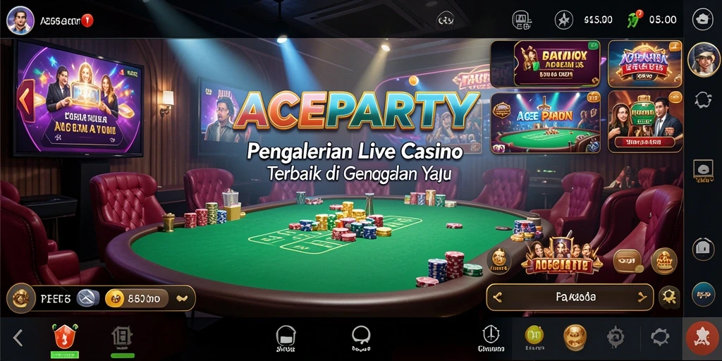 Tampilan gameplay mendebarkan dari ACEPARTY dengan dealer langsung.
