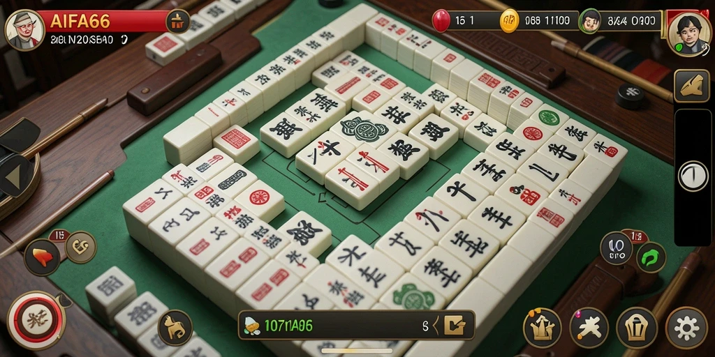 Screenshot permainan AIFA66 yang menunjukkan gameplay Mahjong yang menarik.