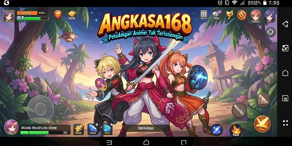 Gameplay seru dari ANGKASA168 dengan karakter Anime unik.