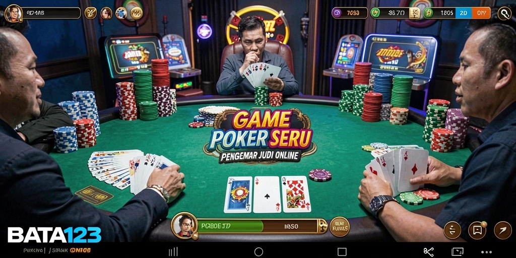 Tampilan gameplay Poker BATA123 yang seru dan menantang.