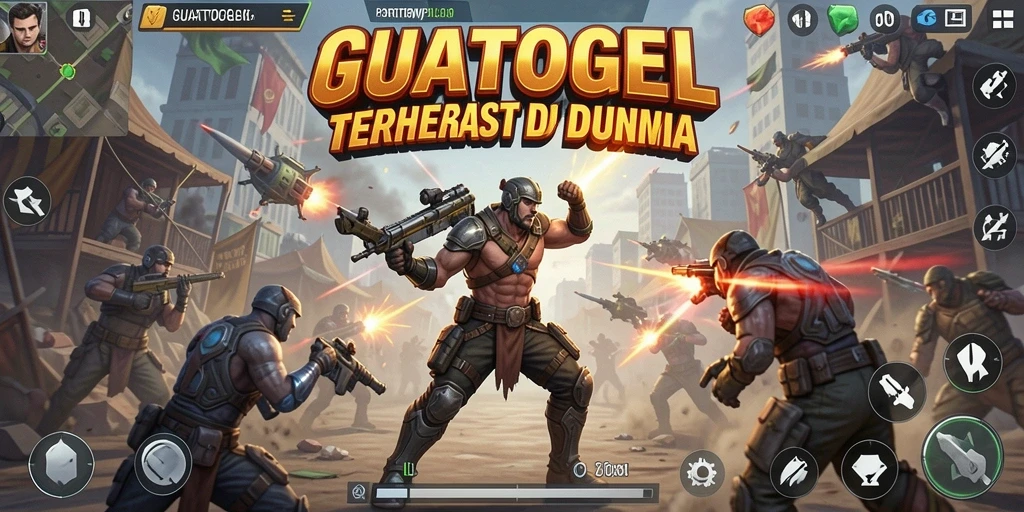 Tangkapan layar menampilkan aksi seru dalam Battle Royale GUATOGEL.