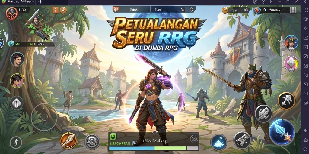 Tangkapan layar menggambarkan pertempuran epik dalam game RPG H89.