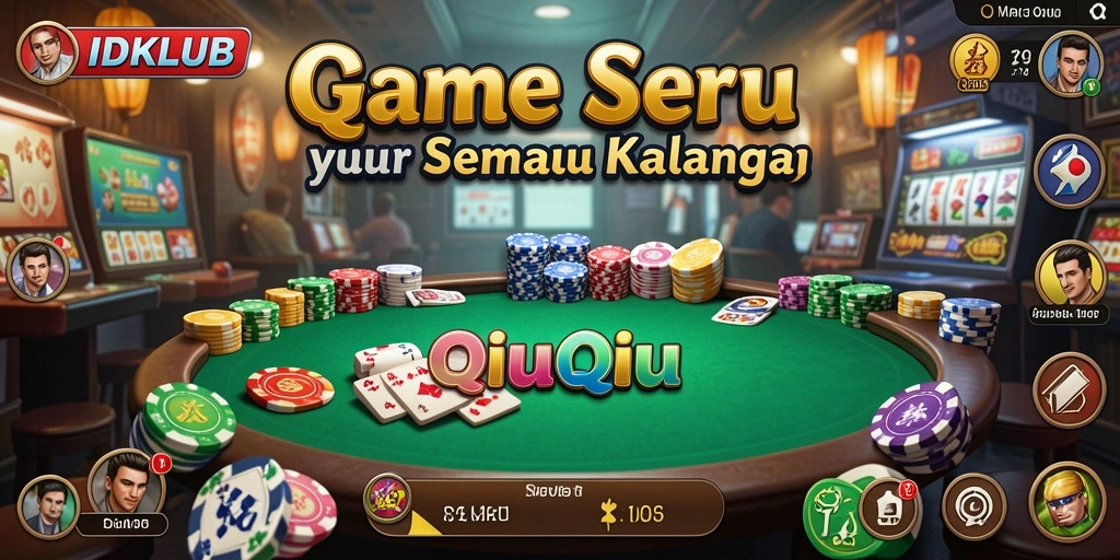Tampilan gameplay QiuQiu yang seru dan mendebarkan di IDKLUB.