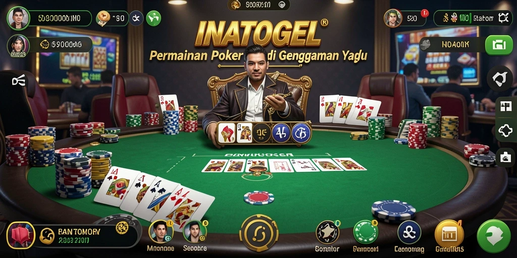 Tampilan gameplay seru INATOGEL dengan suasana Poker yang menegangkan.