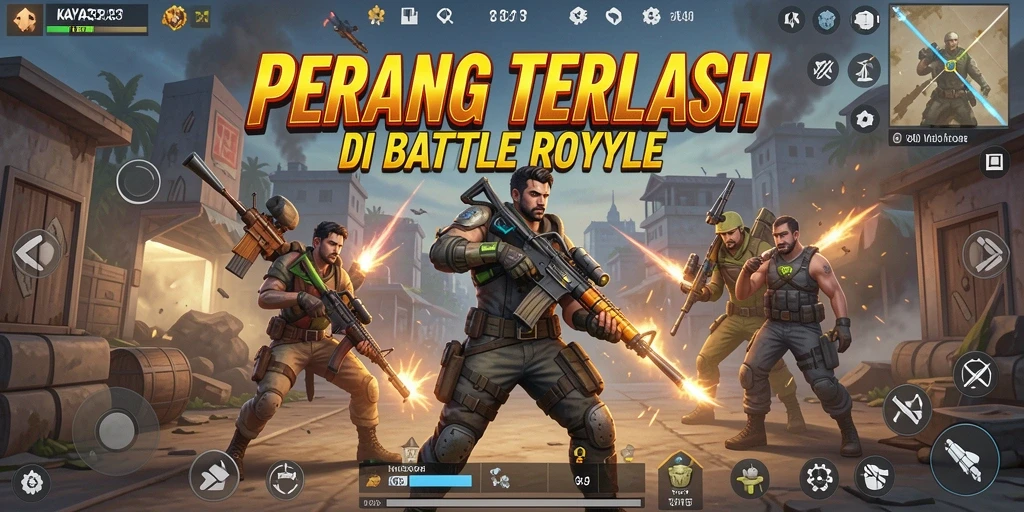 Tampilan seru gameplay Battle Royale KAYA33 dengan aksi bertarung yang intens.
