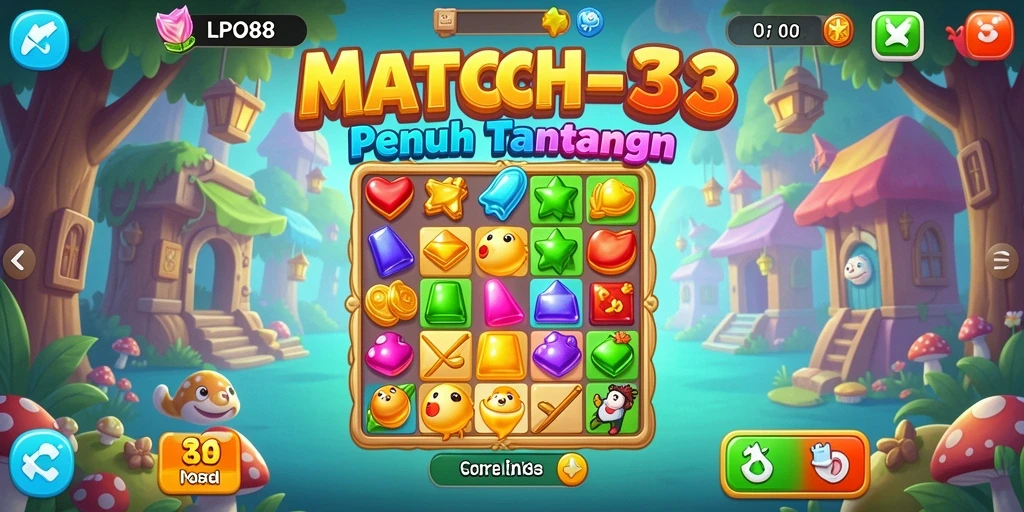 Gameplay seru LPO88 yang penuh warna dan tantangan Match-3.