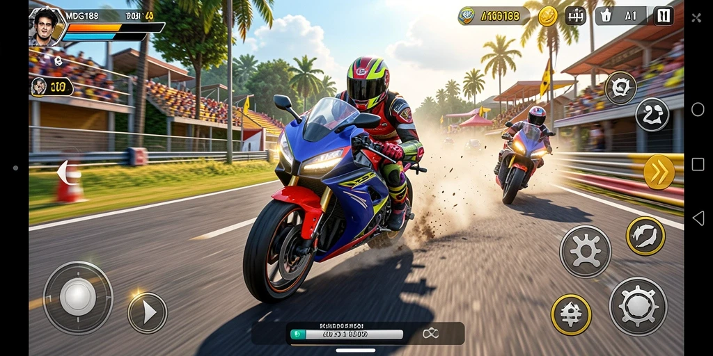 Tampilan gameplay yang mengesankan dari balapan motor di MDG188.