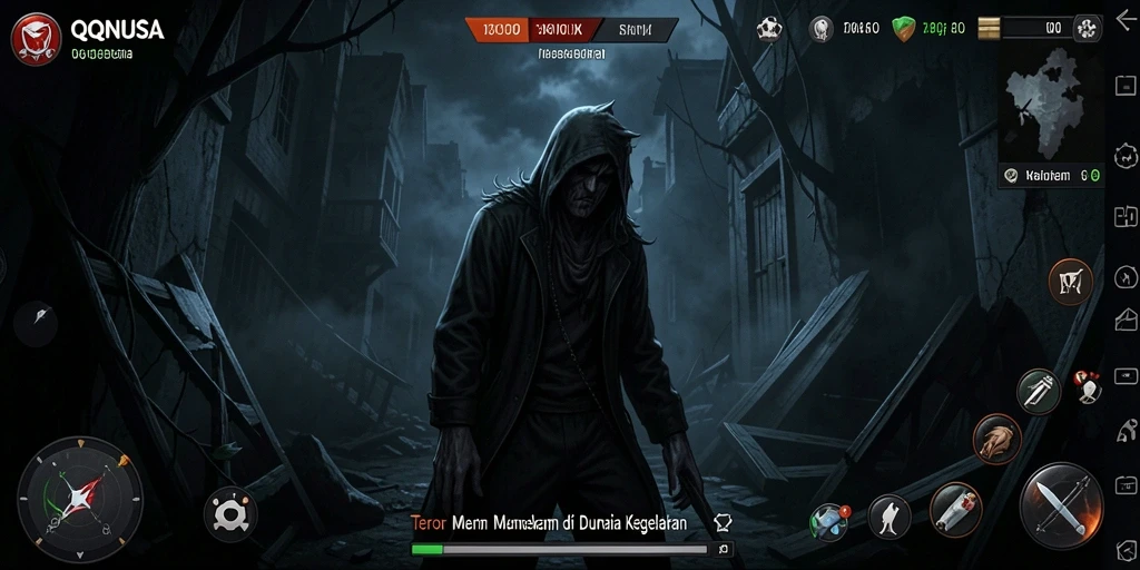 Tampilan mencekam dari gameplay <strong>QQNUSA</strong> yang penuh ketegangan dan teror.