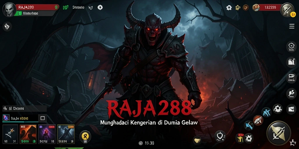 Screenshot gameplay RAJA288 menampilkan suasana Horror yang mencekam.