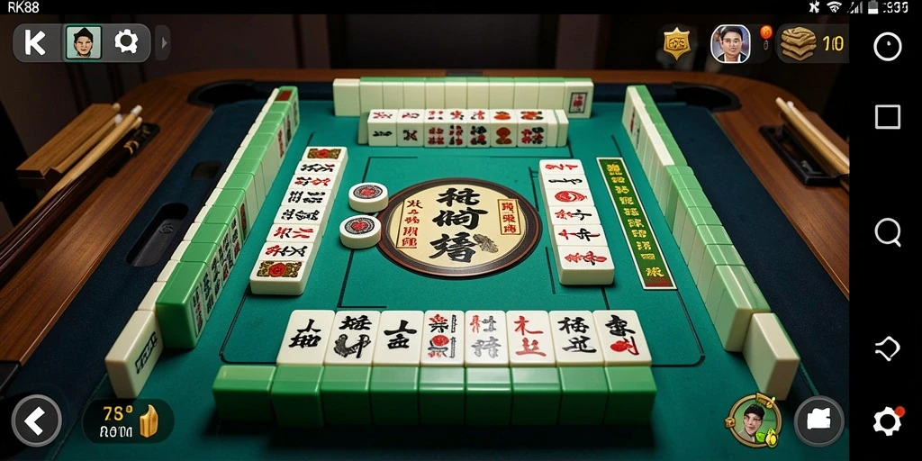 Screenshot gameplay RK88 menampilkan suasana Mahjong yang seru.
