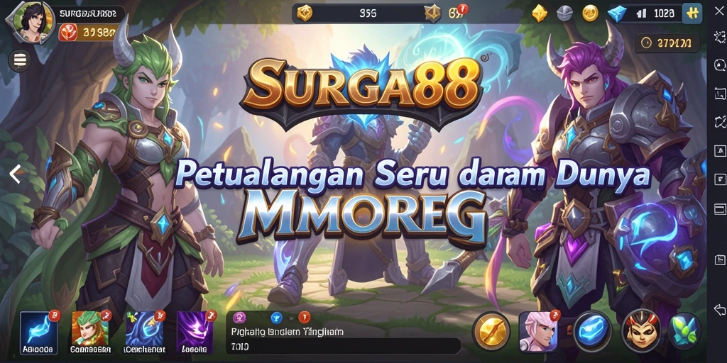 Tampilan menakjubkan dari gameplay MMORPG SURGA88.