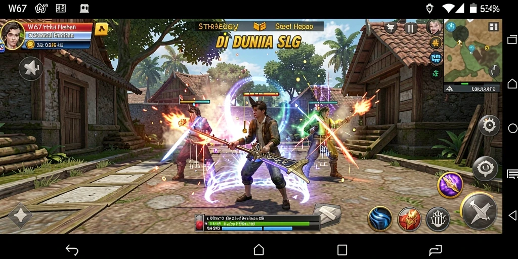 Tangkapan layar gameplay W67 menampilkan strategi tempur yang mendalam.